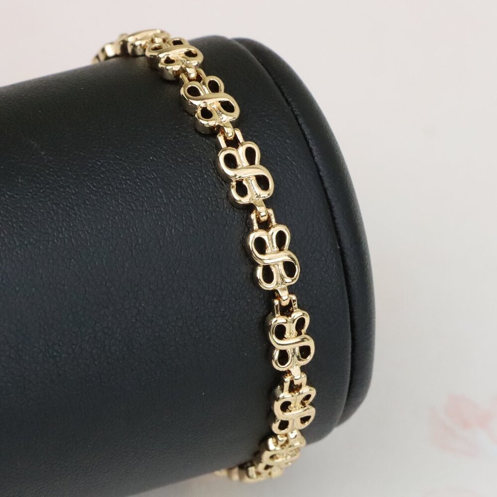 "Rose Gold Plated Heart Link Chain Bracelet in High Quality Brass, XPBL1089